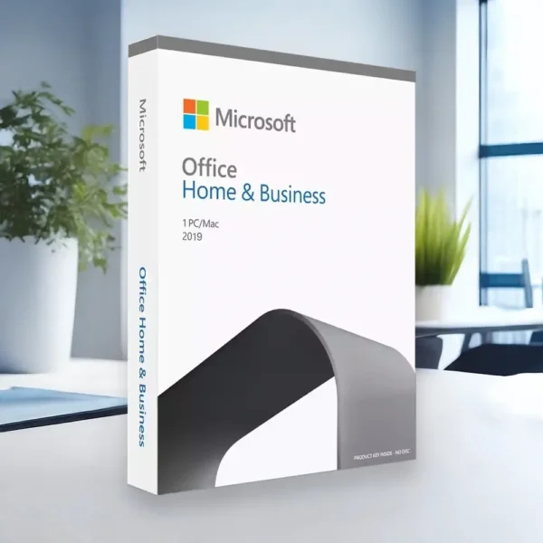 Office 2019 Home & Business Product Illustration in an Office on a desk