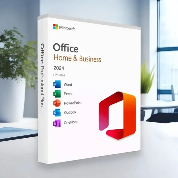 Office 2024 Home & Business Product Illustration in an Office on a desk