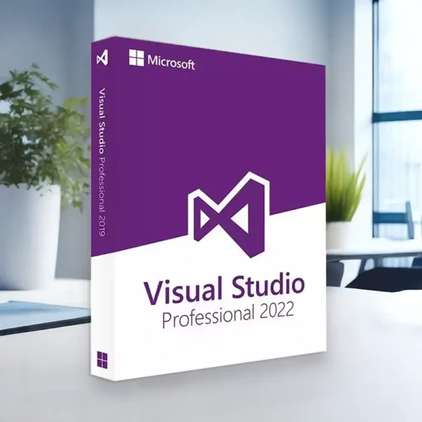 Visual Studio 2022 Professional termékillusztráció egy irodában egy íróasztalon