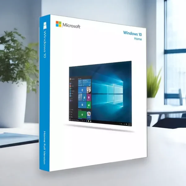 Windows 10 Home Product Illustration in an Office on a desk