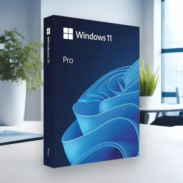 Windows 11 Pro Product Illustration in an Office on a desk