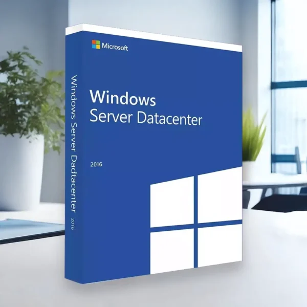 Windows Server Datacenter 2016 termekillusztrácio egy irodaban egy asztalon