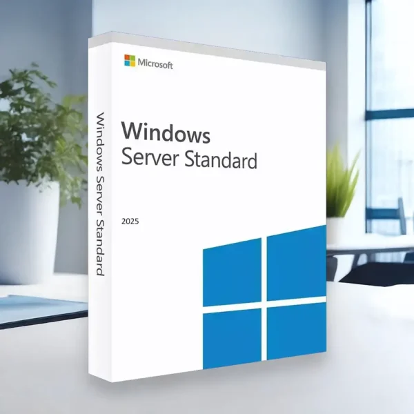 Windows Server Standard 2025 Product Illustration in an Office on a desk